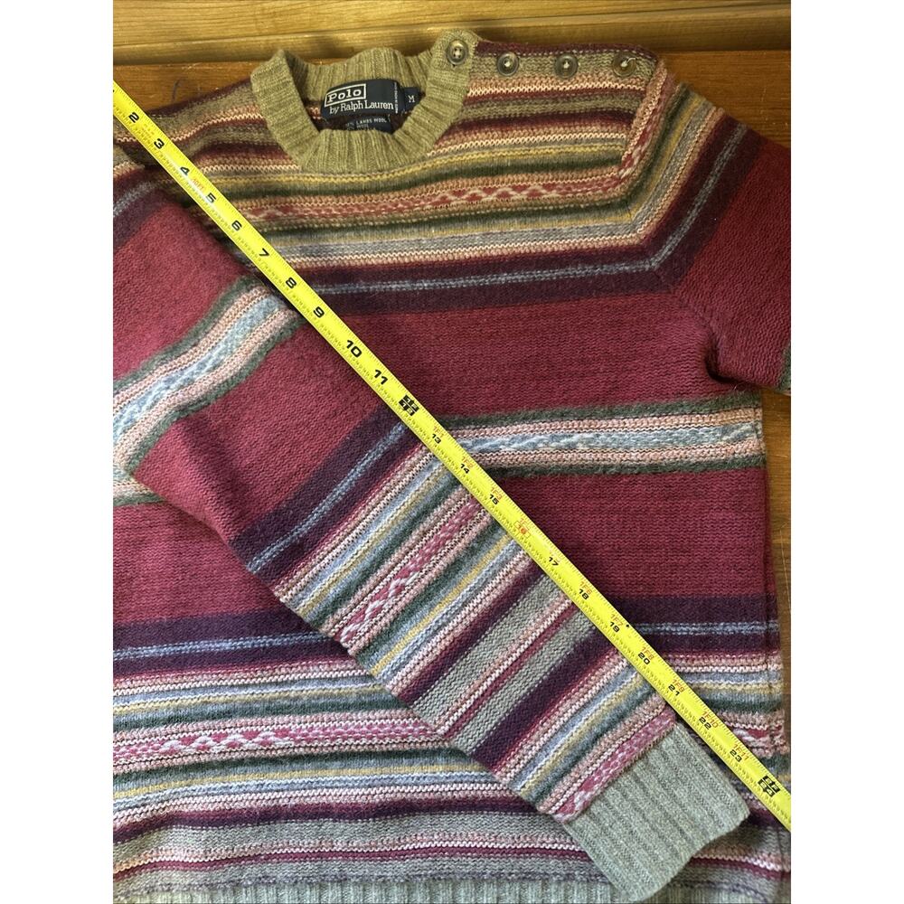 VTG Polo Ralph Lauren M Sweater Alpaca Wool Serape Aztec Southwestern Knit EUC - Picture 8 of 9